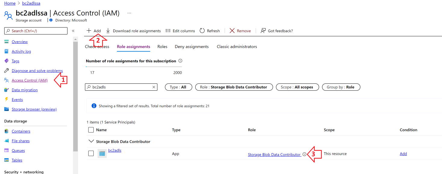 Sample storage account