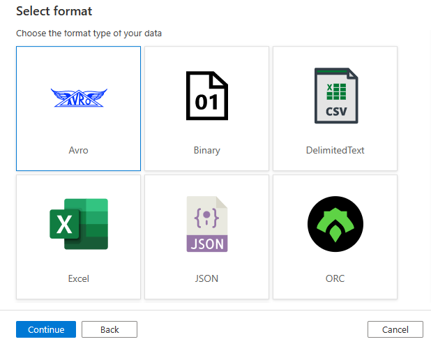 Choose format